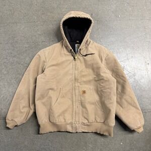 Carhartt J130 SDL Sandstone Active Jacket Tan Quilted Flannel Lined Mens XL